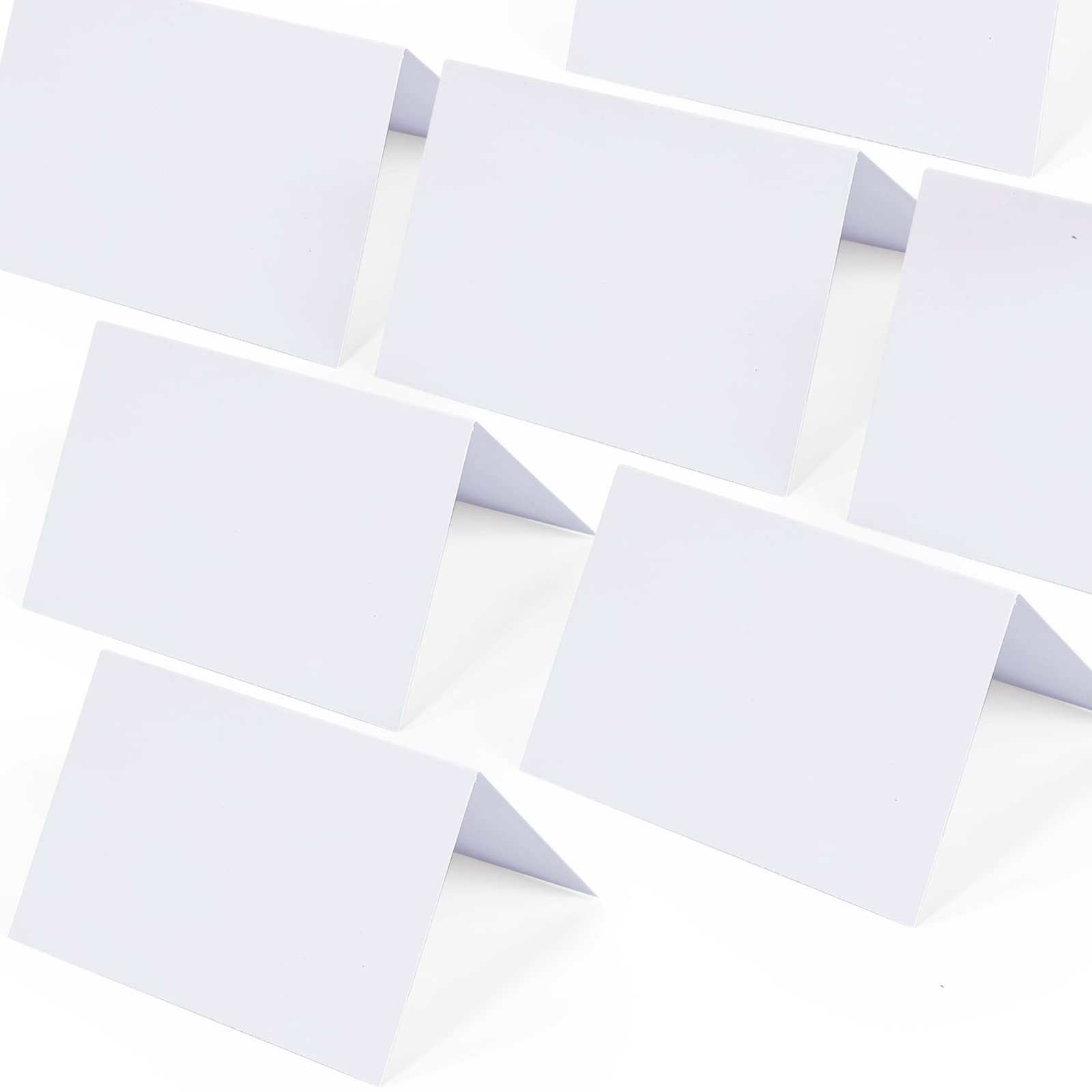 Place Cards For Table Setting - 50 Pcs White Blank Tent Place Cards For Weddings, Name Tents Placecards 3.7'' X 2.48''(Folded)