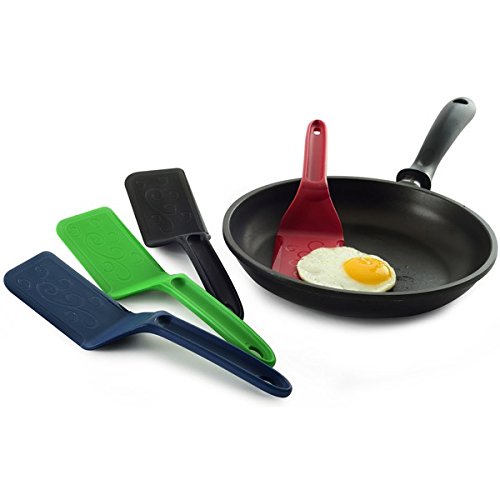 Norpro Heat-Resistant Rigid Nylon Spatula - Pot & Pan Scraper (1-Pack, Green)