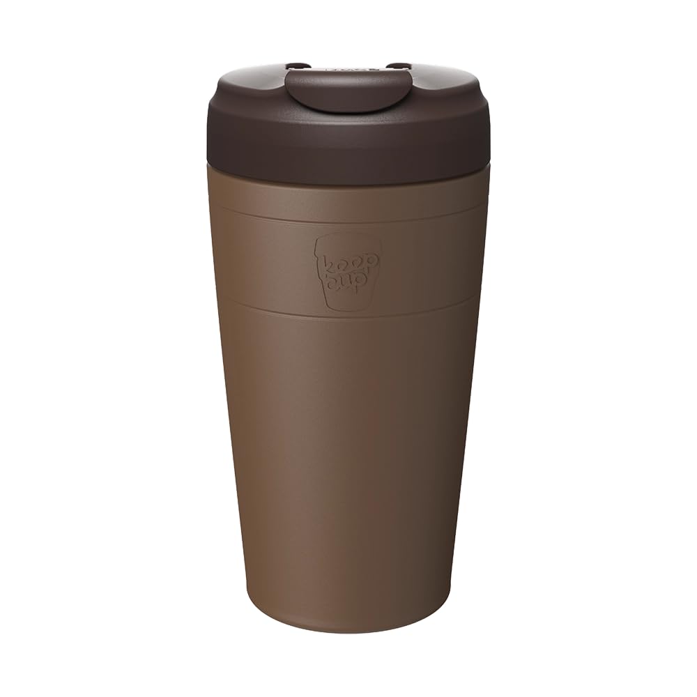 KeepCup Commuter Insulated Travel Mug, 16 oz Stainless Steel Coffee Tumbler with Leakproof Flip Lid, Chocolate