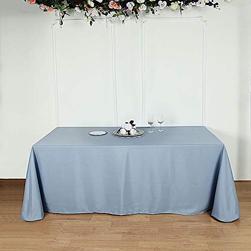 Balsacircle 90X132-Inch Dusty Blue Rectangle Polyester Tablecloth Table Cover Linens For Wedding Party Events Kitchen Dining