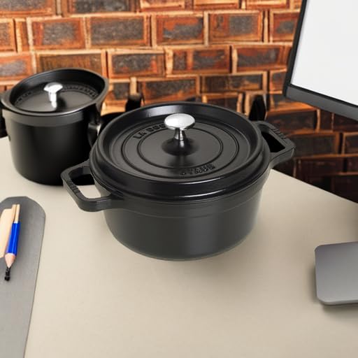 Staub Cast Iron 2.75-Qt Round Cocotte - Matte Black, Made In France