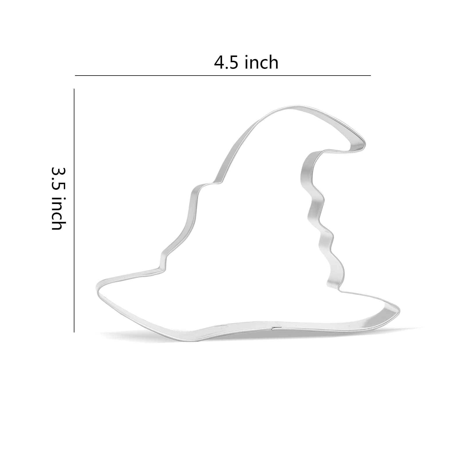 4.5 Inch Witch Hat Cookie Cutter - Stainless Steel