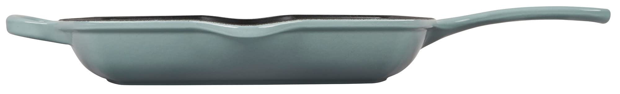 Le Creuset Cast Iron Signature Square Skillet Grill, 10.25, Sea Salt