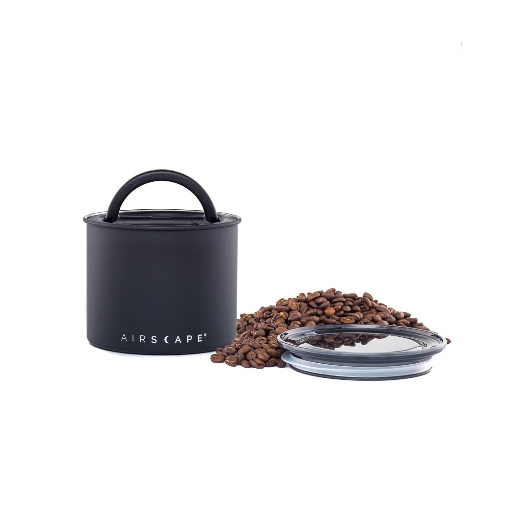 Planetary Design Airscape Stainless Steel Coffee Canister | Food Storage Container | US Patented Inner Plunger Lid REMOVES Exces