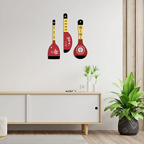 Artvibes Warli Art Wooden Wall Hanger for Home | Office | Living Room | Gift | Modern Decoration Items | Kitchen Wall Decor | Ho