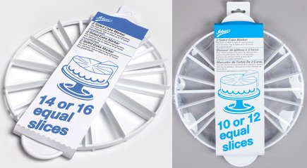 Ateco Set Of 2 Cake Portion Markers: 10 Or 12 Slices + 14 Or 16 Slices