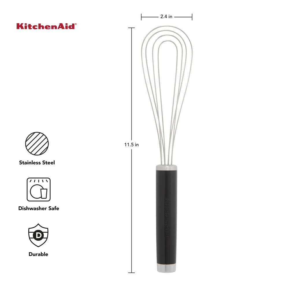 Kitchenaid Utility And Flat Whisk Set, Set Of 2, Black