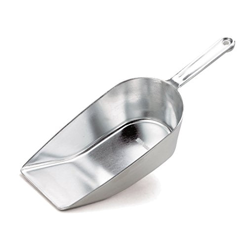 Hic Harold Import Co. Flat Bottom Food Utility Scoop, 13.75 Inches, Silver