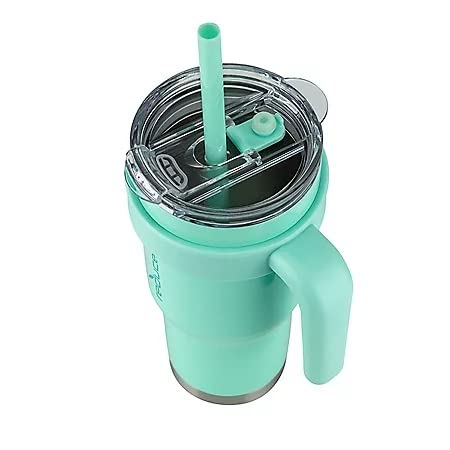 Reduce 40 Oz Mug Tumbler, Stainless Steel With Handle - Bpa Free - (Green And Gray), 2 Count (Pack Of 1)