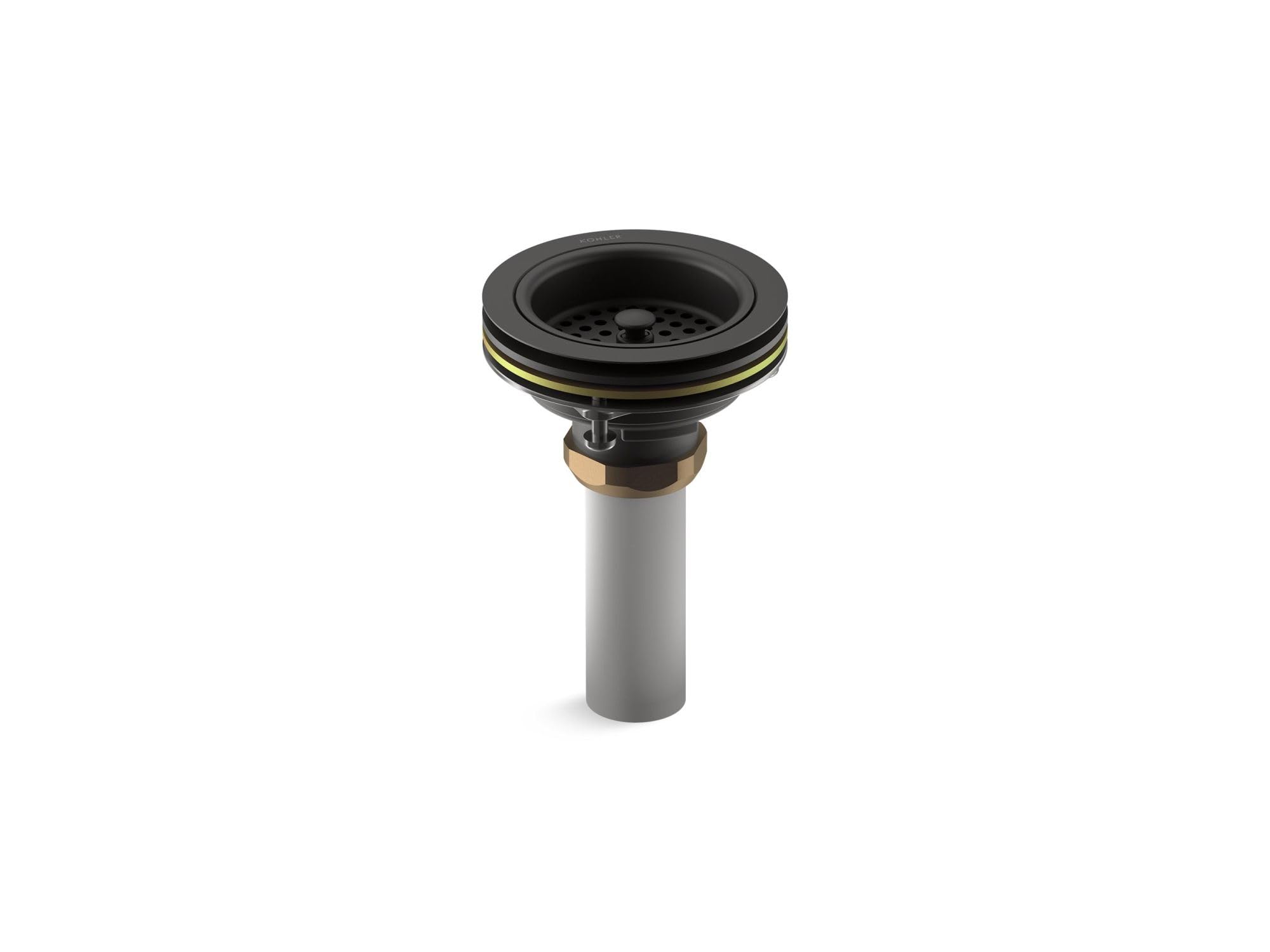 Duostrainer Sink drain and strainer with tailpiece, Matte Black