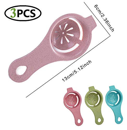 BAMUTU Egg Separator Tool Set - 3PCS Food-Grade Resin, Pink, Yolk & White Divider for Kitchen Baking