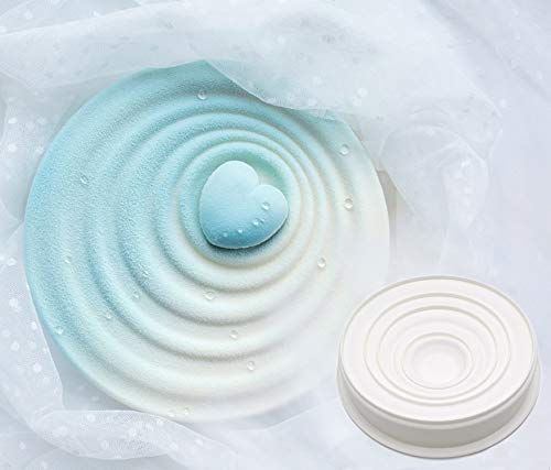 Homut 8.7Inch Silicone Mousse Cake Mold Durable Round Ripple Pan For Chiffon Cake Sugar Rainbow Cake Bakery Dessert Store Weddin
