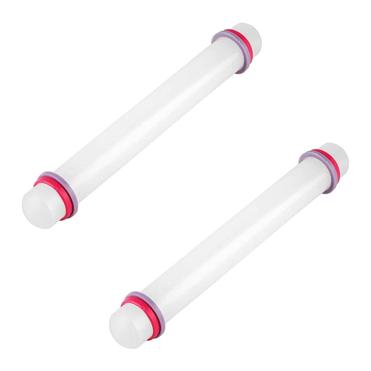 2 Pcs Adjustable Rolling Pin With Removable Rings Non Stick Fondant 9 Inch Rolling Pin For Dumpling Dough Roller Baking Dough Pi