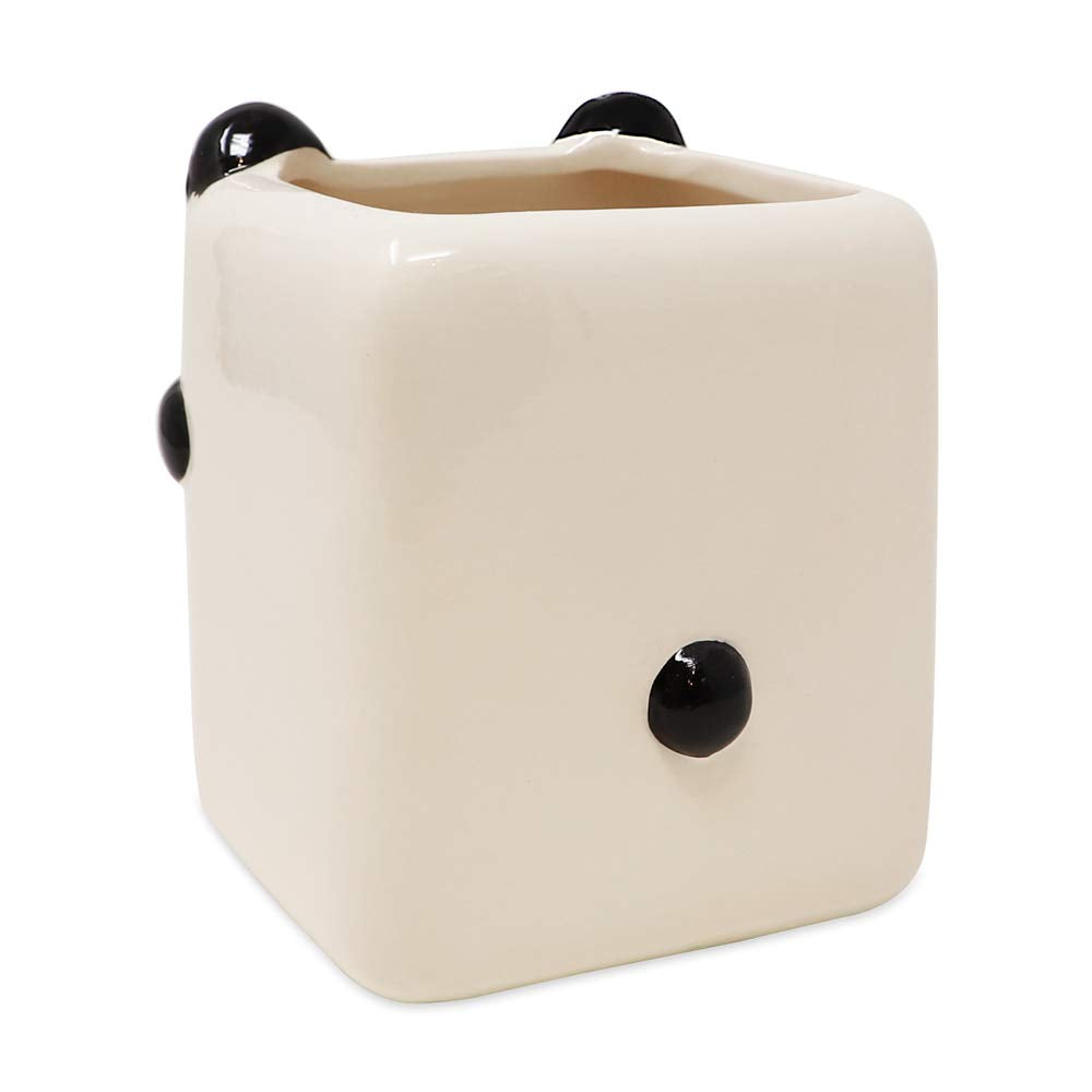 Isaac Jacobs Black And White Ceramic Makeup Brush Holder, Multi-Purpose Cup Organizer. Bathroom, Kitchen, Bedroom, Office D  Cor