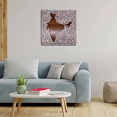 VAH India Filled String State Decorative Wall Hanging Thread Art For Wedding Gift, Anniversary Gift, Birthday Gift (30 CM X 30 C