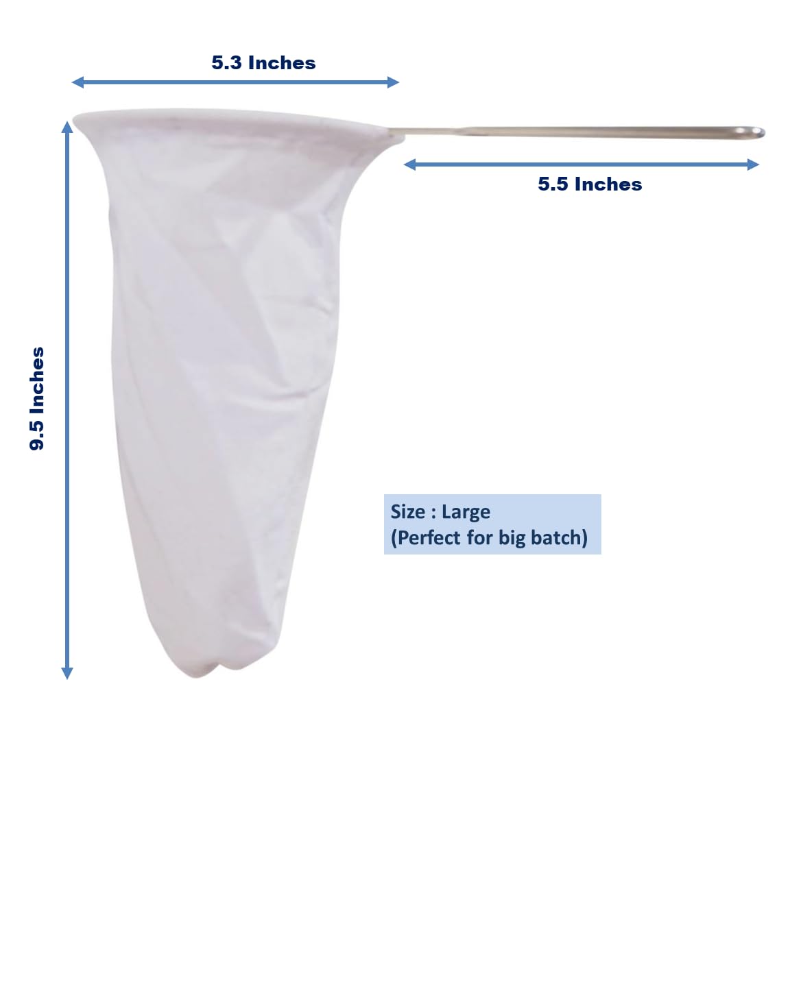 The Thika : 5.3    Large Reusable Coffee/Tea Filter Traditional Thai Style,Coffee Strainer, Cloth Tea Filter Sock, Pour Over Cof