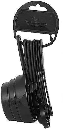 Bigplayer 10-Piece Measuring Set - Precision Plastic Spoons & Cups, Black - Durable, Dishwasher-Safe Kitchen Essentials For Baki