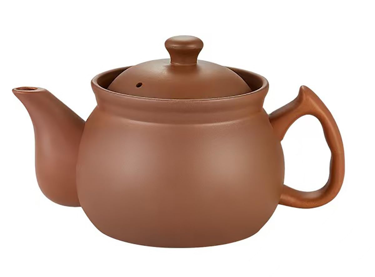 SOUQDWL Unglazed Earthenware Chinese Zisha Medicine Pot, Chinese Medicine Pot, Casserole Ceramic Cooking Pot with Lid (3.5L)