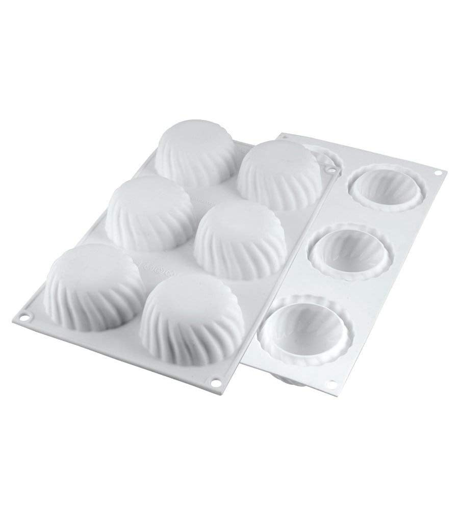 Silikomart Samurai110 Silicone Mold With 6 Cavities, Each 2.75 Inch Diameter X 1.37 Inch High