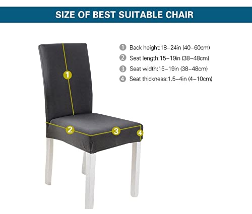 Lukzer Polyester Elastic Chair Cover (Dark Blue Lining) Stretchable Removable & Washable Dining Chair Cover Protective Seat Slip