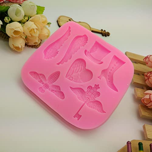 Cestony Magic Fairy Tale Series Angel Wing Hat Shape Silicone Molds For Diy Cake Fondant Biscuit Cookies Soap Sugar Pudding Choc