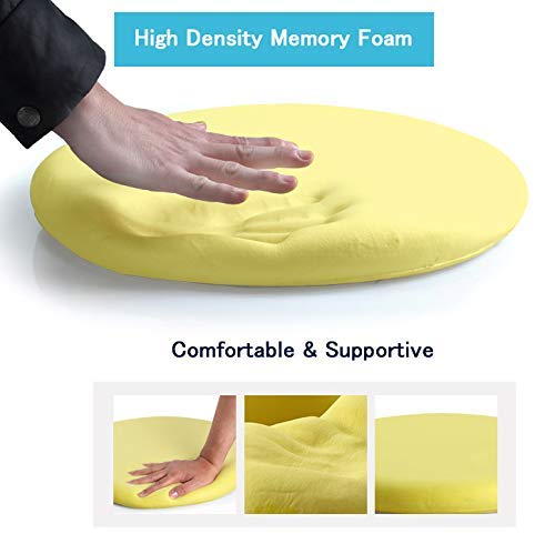 Sigmat Memory Foam Seat Cushion Anti-Slip Soft Round Stool Cushion Chair Pad 16 Inch Geometric