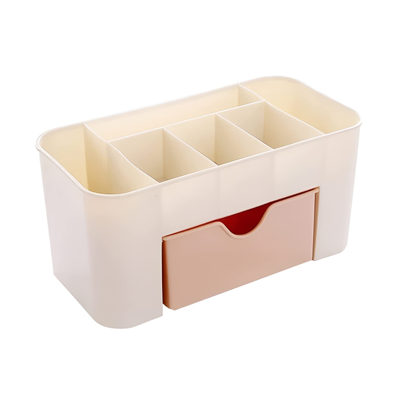 Garth Cosmetic Storage Box Multi Functional Desktop Tidy Organiser Holder With Drawer | Cutlery Set Box | Random Colour