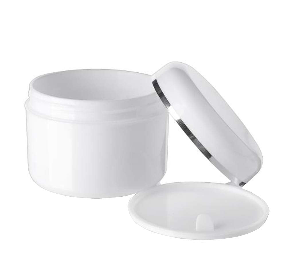 Xingzi 6Pcs White 8 Oz (250Ml) Cosmetic Jars With Liners And Dome Lids Empty Refillable Face Cream Lip Balm Lotion Bottles Plast