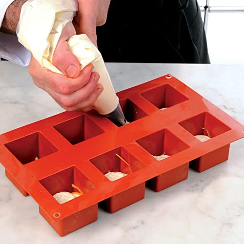 Silikomart Silicone Cube Cake Mould  50 x 50mm  Terracotta