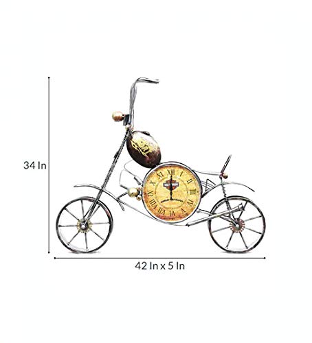 Kamdhenu Art And Craft Metal Abstract Wall Clock (38 X 5 X 42 Inches, Gold)