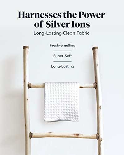 Sutera - Waffle Hand Towel For Bathroom, Luxury Bath Towels Infused With Silver Ions, Ultra Soft Absorbent Quick Drying Design S