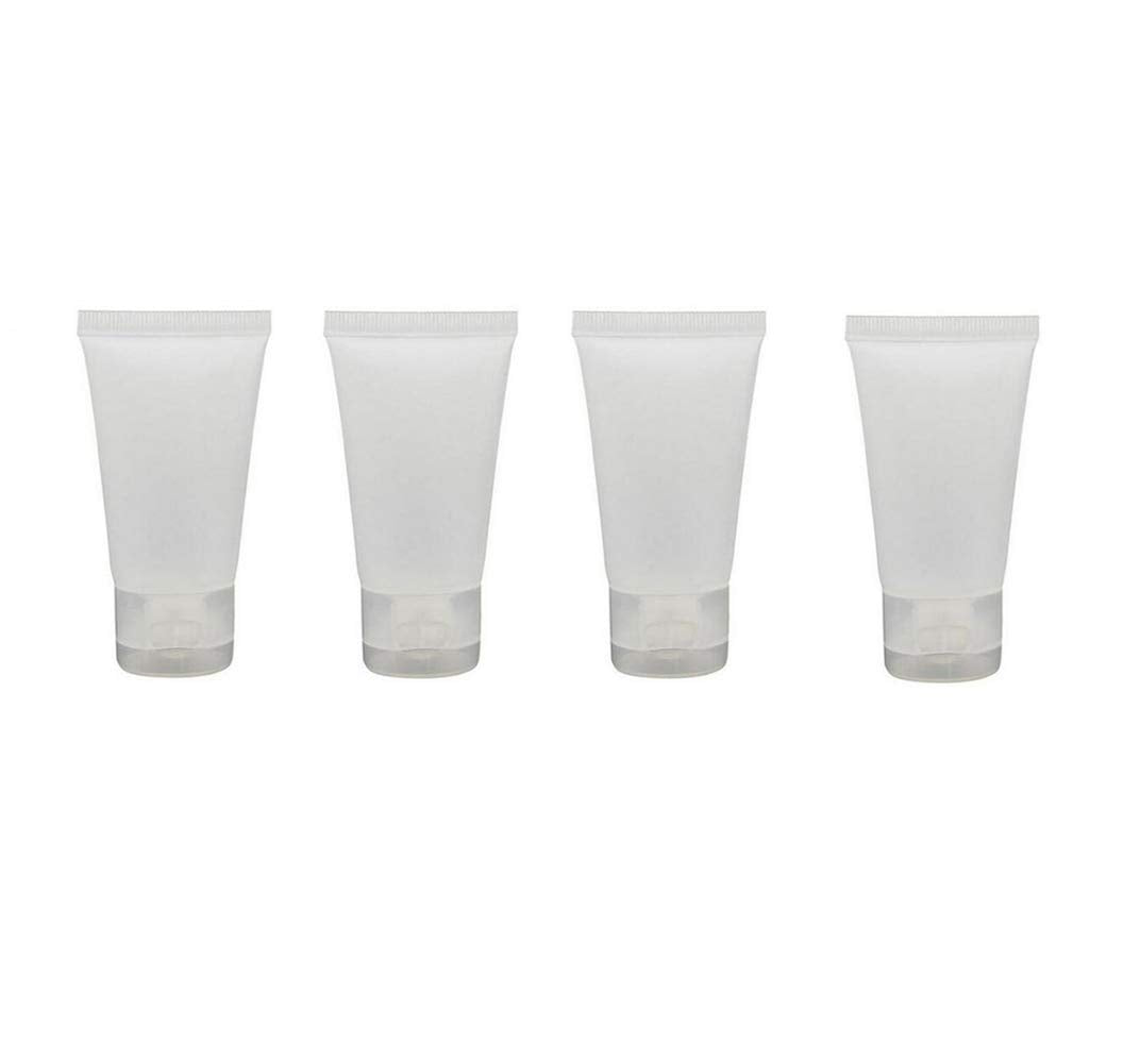 20Pcs Clear Empty Refillable Plastic Soft Tubes Squeezable Bottle Packing Cosmetic Sample Container Jars Storage Holder For Faci