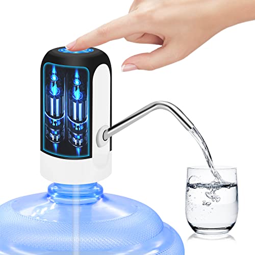 Kufung Portable Water Bottle Pump, 5 Gallon Universal Bottle Electric Water Dispenser With Switch And Usb Charging, For Camping,