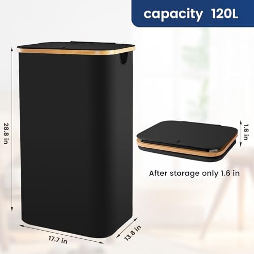 Laundry Basket With Lid, 120L Clothes Hamper For Laundry Basket, Laundry Hamper Organizer For Bedroom, Laundry Room, Dirty Cloth