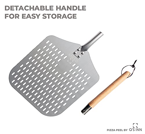 Pizza Peel 12 Inch With 18 Inch Wooden Detachable Handle For Easy Storage Pizza Paddle For Home Made Pizza By Qs Inn