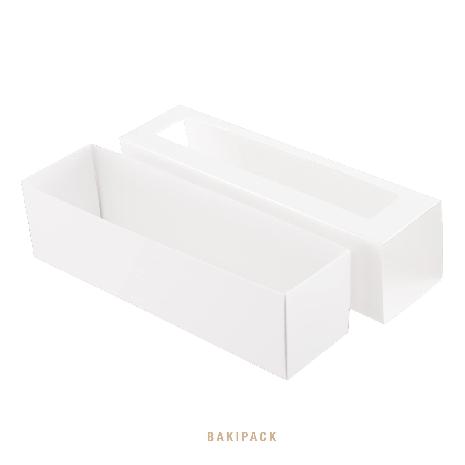 Bakipack 25 Macaron Boxes For 6 Macarons White Macaron Boxes With Interior Measurement 7.3'' X 1.9'' X 1.9'' Macarons Gift Boxes
