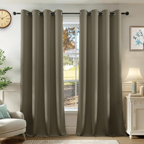 Homemonde Room Darkening Curtain For Long Door 10 Feet Single Pcs - Heavy Polyester 75% Blackout Thick Curtains, Room Privacy An
