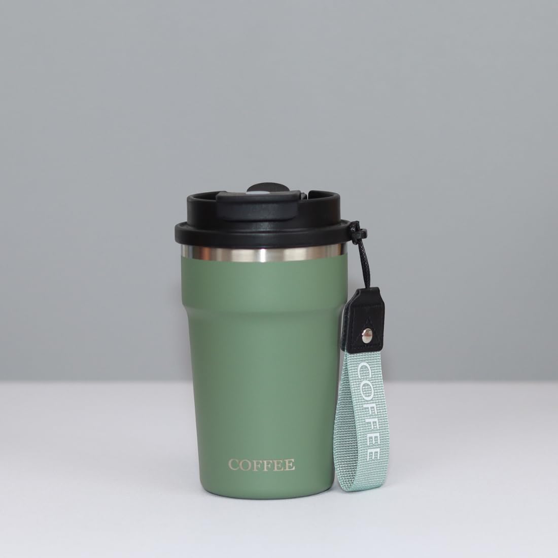 Clevora Stainless Steel Insulated Travel Tumbler 400Ml  Green | Leak Proof Coffee Mug With Lid & Straw | Reusable Thermal Cup W