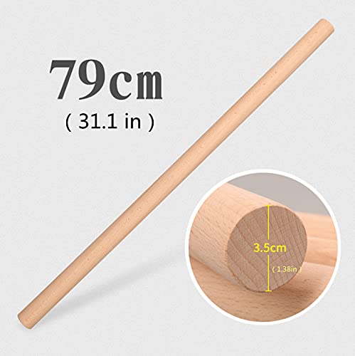 Xbldmjy Pasta Rolling Pin Dough Roller Long Rolling Pins For Baking Tortilla Bread Pizza Noodles?(31.1  1.38Inch)