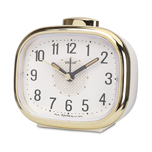 Oreva Bip Alarm Table Analog Clock (Copper 10.7 Cm X 3.7 Cm X 6.3 Cm, Aa3017)