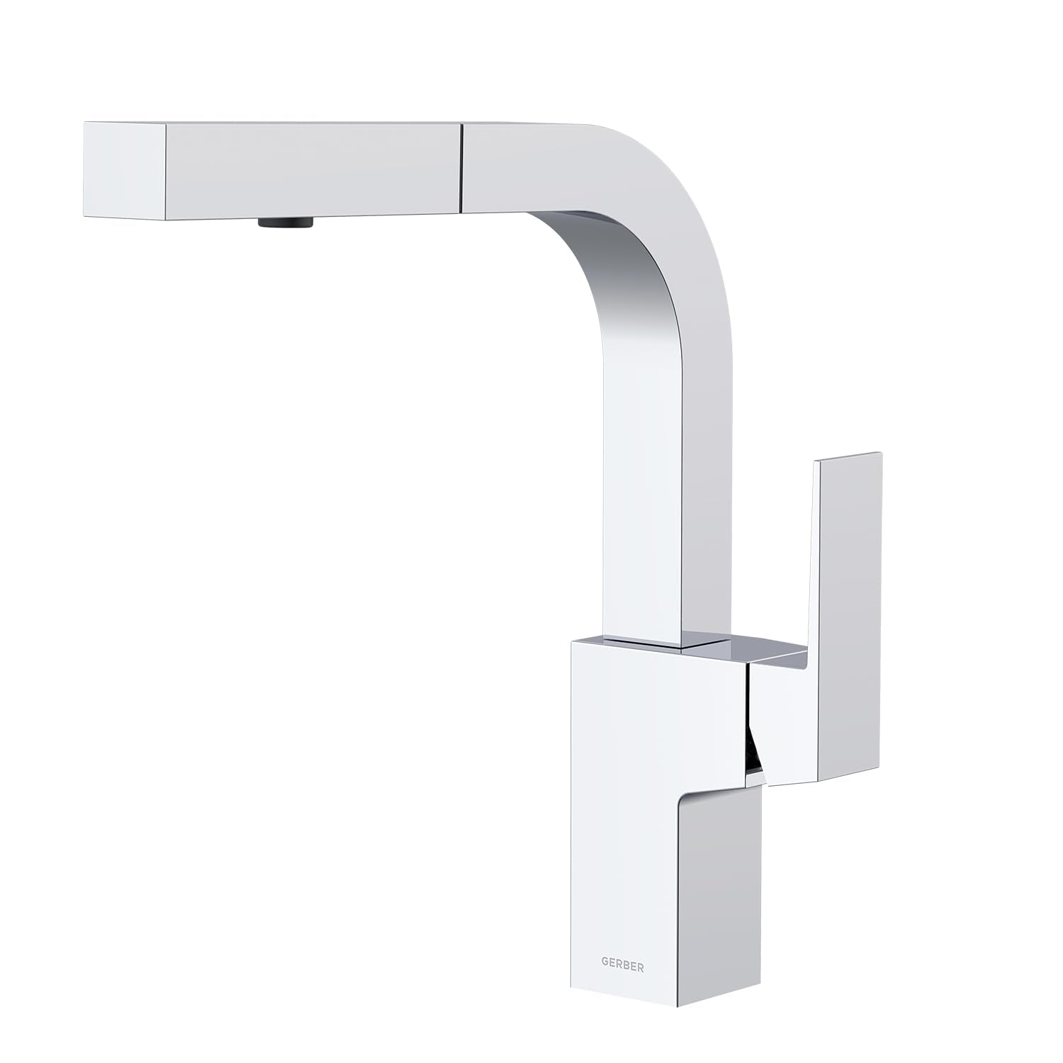 Gerber Mid-Town Single Handle Kitchen Faucet with Pull-Out Sprayer - Contemporary Architectural Style, 360-degree Swivel Spout, 