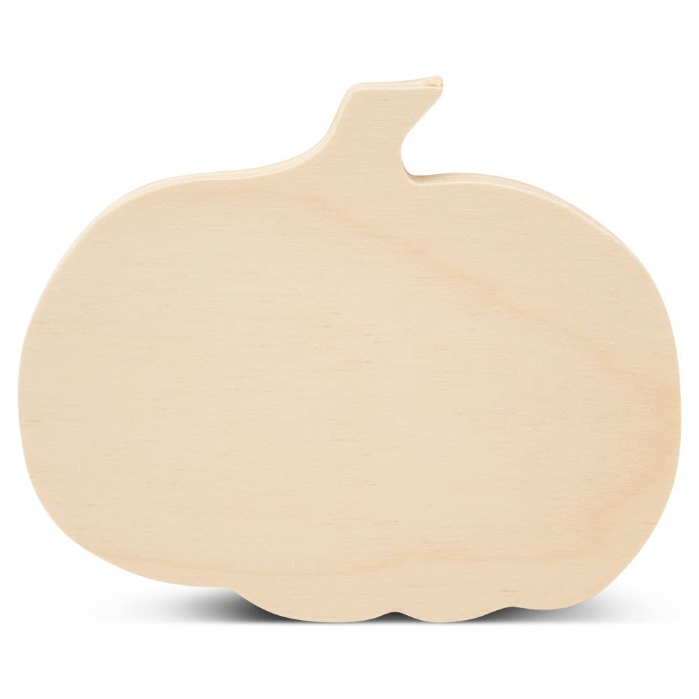 Chunky Wood Pumpkin Cutout 4 x 4-3/4-inch, Rustic Pumpkin Tiered Tray Decor Fall Thanksgiving Decorations, by Woodpeckers