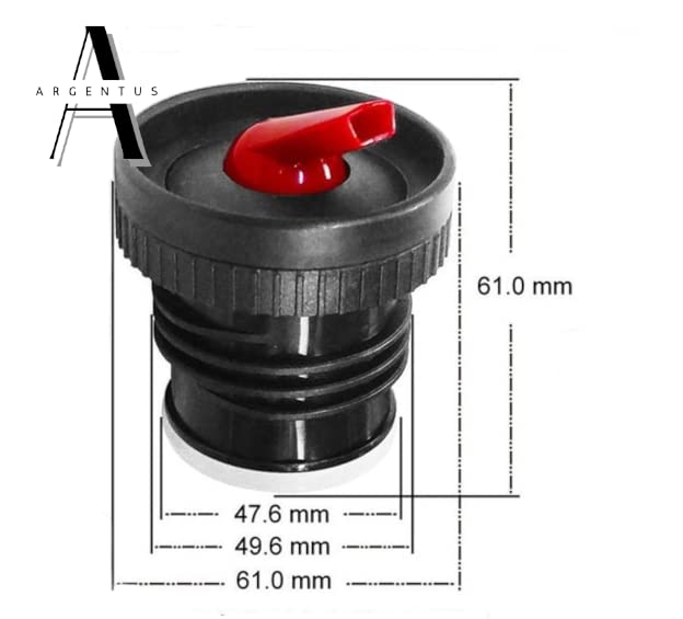 Argentus Stanley Thermos Stopper Replacement Part, Silicone, 1.1QT-2QT, Black/Red, Model Argentos2022