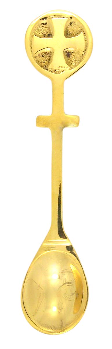 Needzo Incense Spoon with Cross Design, for Use with Boats and Censers, 4 Inch