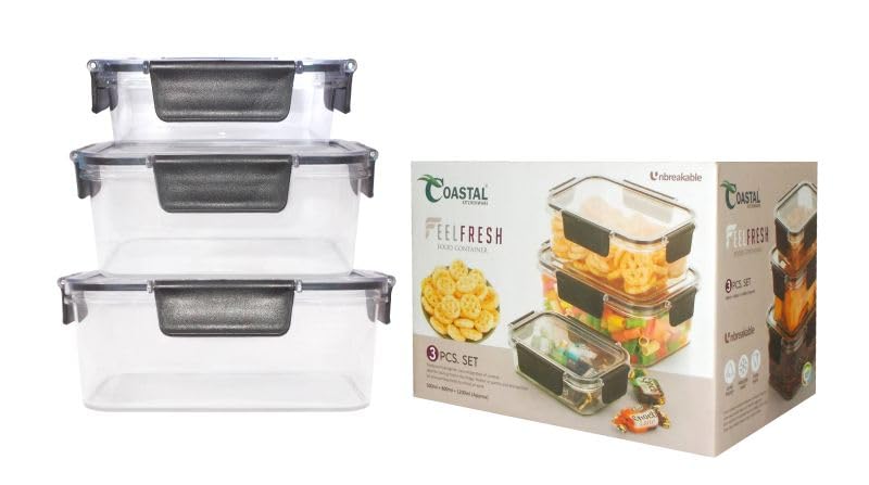 Kotak Sales Feelfresh Food Container Square Plastic Storage Bpa Free Air Tight Transparent Design Leak Freezer Food Safe For Pul