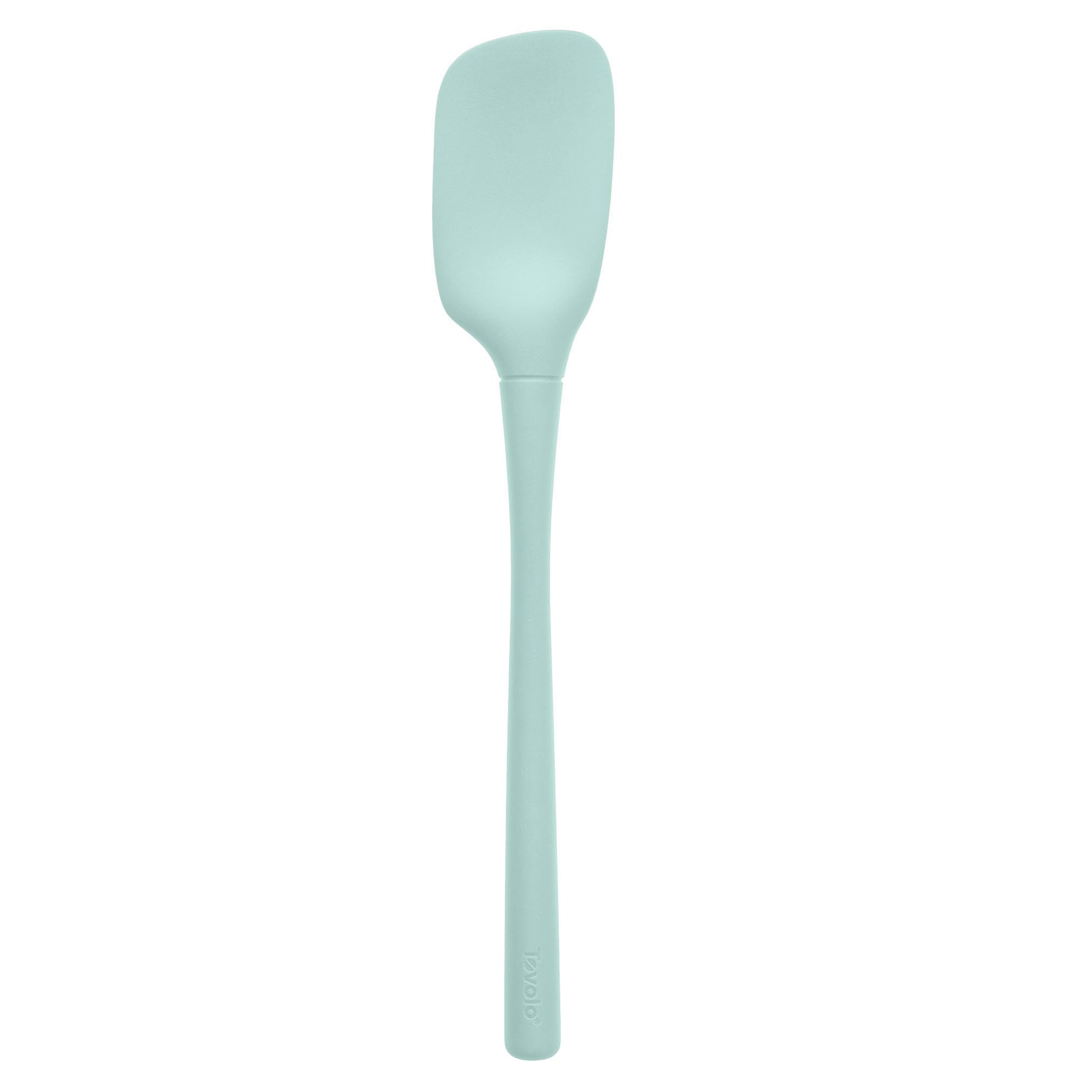 Tovolo Spoon Spatula Spoonula All Silicone Ergonomic Handle Grip Aqua Seafoam Green, Silicone Scoopula Kitchen Utensil Non Scrat