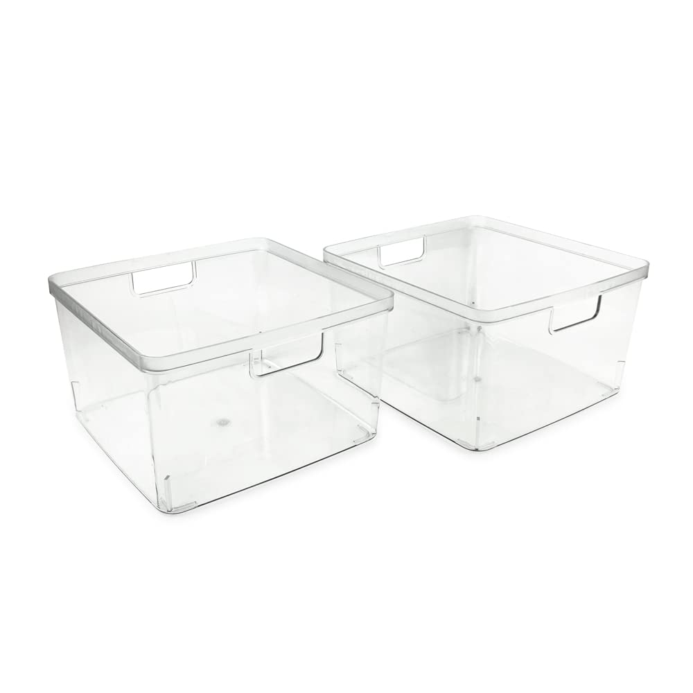 Isaac Jacobs 2-Pack Square Clear Storage Bins (10