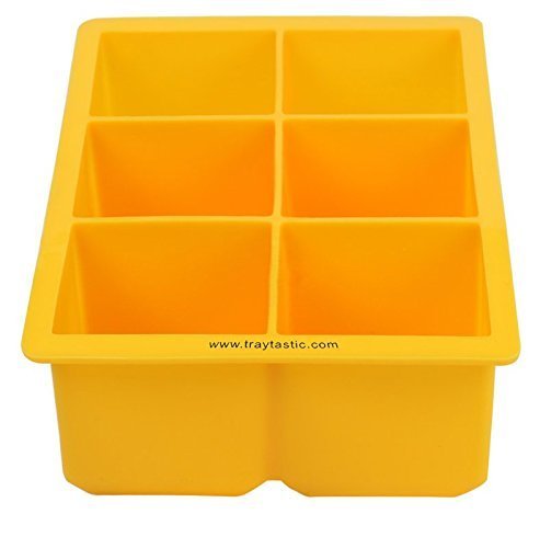 Traytastic! Silicone Large Square Ice Cube Tray Mold - Great For Making Large/Giant Ice Cubes Approximately 2'' X 2'' X 2'' In S