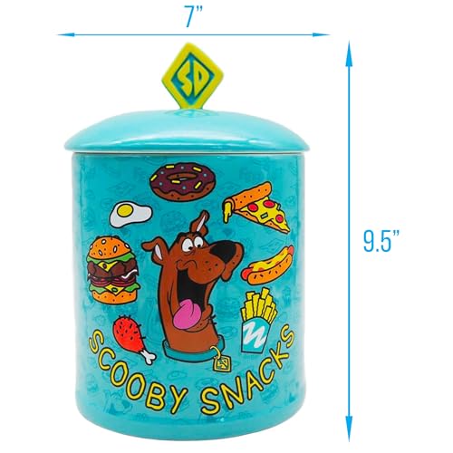 Silver Buffalo Scooby Doo Scooby Snacks Large Canister Ceramic Cookie Jar, 9.5(Height) X 7(Diameter)