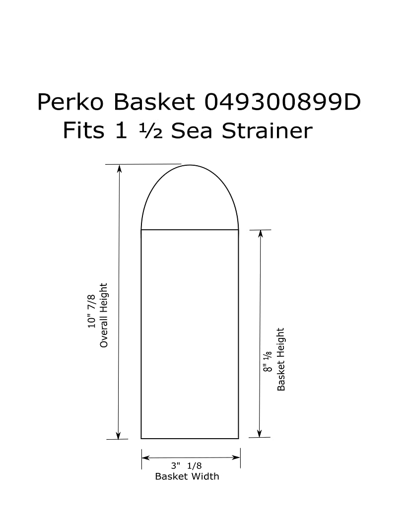 Perko 304 Stainless Steel Strainer Basket Only Size 8 F/1-1/2 Strainer